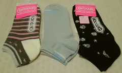 【クリスマスセール！】【送料無料！アウトドア！】【３足１セット、２３－２５ｃｍ！】レディス　スニーカーソックス＜３デザイン１組：２３−２５ｃｍ＞【801220120012】【靴下】【スポーツソックス】【山ガール】【ランニング】【カラーソックス】