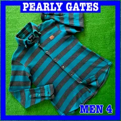 PEARLY GATES パーリーゲイツ 長袖 ロゴ刺繍 ボタンダウン ストレッチ ゴルフシャツ 4