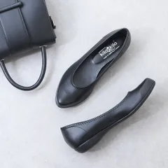 [オールブラック]パンプス フラットシューズ ローヒール ぺたんこ 痛くない 柔らかい 疲れない 歩きやすい 軽量 フォーマル オフィス 仕事用 通勤 冠婚葬祭 結婚式 幅広 外反母趾 日本製 3L 4L 黒 おしゃれ レディース靴 k58-378522