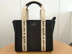 【値下げしました！中古訳アリ・美品】kate spade 25SS キップキャンバス スモール トート ブラック