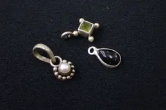 ◆アクセサリー06 天然石 シルバー ペンダントトップ◆パール ペリドット 他/ネックレス/ヴィンテージ アンティーク (検)