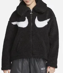 ナイキ ブラック ビックスウォッシュ フリース クロップドジャケット ポール1200
