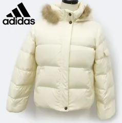 adidas アディダス　レディース ダウンジャケット ファー付き　ホワイト系　サイズ：S（日本M相当）《1202-05》