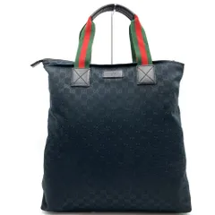 GUCCI グッチ  131233 ビッグトートバッグ ハンドバッグ シェリーライン GGキャンバス ブラック メンズ レディース