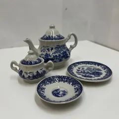 【3-000225】　Harrods BY OBJETS D'ART ハロッズ ミニチュア 食器 青 希少のサムネイル