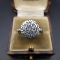 竹模様 アジア調 925 シルバー ヴィンテージ バンブー リング 指輪 銀 ラウンド 個性派ジュエリー 自然 フローラル Y25-I