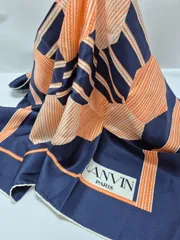 【used品】LANVIN レディーススカーフ シルク100% MADE IN FRANCE