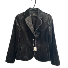 ZM1665 Leilian レリアン テーラードジャケット ベロア フリル ブラウン レディース 7サイズ