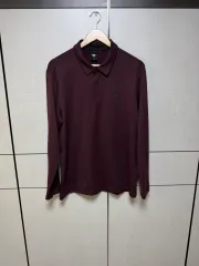 K2 長袖 ストレッチ 約 起毛 カラーTシャツ 105 バーガンディ