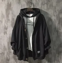 パーカーメンズ長袖パーカーフード付き春 秋 冬服 無地ジャケットメンズパーカードロップショルダーゆったり 通勤 hyuxz20