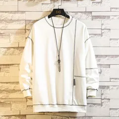 トレーナー メンズ トップス 長袖 長袖トレーナー クルーネック 配色ステッチ カジュアル シンプル ゴルフ 春秋 通学 通勤 秋冬 部屋着 大人 おしゃれ メンズトレーナー メンズファッション yuanzhiy02