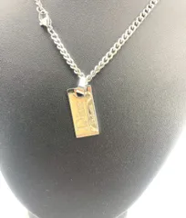 Christian Dior ディオール プレート ロゴ ネックレス シルバー チェーン メンズ レディース アクセサリー 正規品 ユニセックス 人気