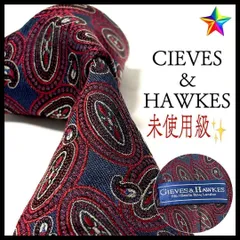 未使用級✨CIEVES&HAWKES ネクタイ 光沢 ペイズリー