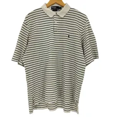 ポロバイラルフローレン Polo by RALPH LAUREN GOLF FIT スモールポニー刺繍 ボーダー ポロシャツ メンズ import：L 