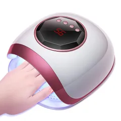 【新着商品】マニキュア用 4段階タイマー設定可能 赤外線美白機能付き 72W2倍の効率 手足兼用 赤外線検知 LEDネイルドライヤー (レッド) UVのサムネイル