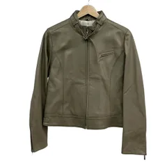 BALMAIN(バルマン) ブルゾン サイズ11 M レディース - グレーベージュ 長袖/レザー/ジップアップ/春/秋