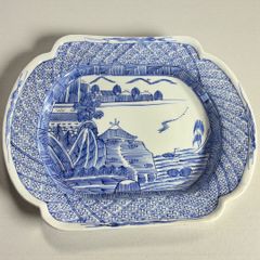 3つ鉢セット 染付 山水 中鉢 手描き アンティーク 骨董 ヴィンテージ