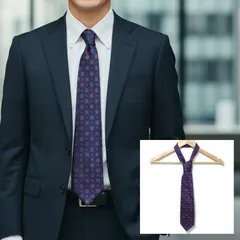 合わせやすくフォーマルシーンに大活躍◎【Burberrys】バーバリーズ 小紋柄 ネクタイ シルク 絹100% ビジネス 仕事 通勤 おしゃれ ネイビー 紺 メンズ ユニセックス/M38844jY