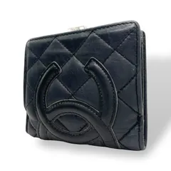 CHANEL シャネル 二つ折り財布 がま口 コンパクトウォレット カンボンライン ココマーク キルティング 黒 ブラック ピンク レザー レディース M1
