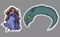 【中古】シール・ステッカー ヴァネッサ＆ジェットサム ステッカーセット 「セガ ラッキーくじONLINE ディズニーヴィランズ＆ディズニーキャラクター2024」F-4賞