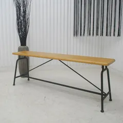 【アウトレット】【現品限り】一部送料無料 大特価　展示品　オーク材　スチール脚　ベンチチェアー　ナチュラルモダンインテリア北欧調  250122-コンベックスベンチlbr