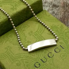 GUCCI　グッチ　プレート　チョーカー　ボールチェーン　ネックレス レディース　シルバー925
