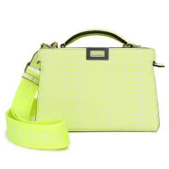 フェンディ マークジェイコブス MARC JACOBS コラボ ピーカブー アイシーユー エックスクロス 2WAY 斜め掛け ショルダー ハンドバッグ カーフスキン レザー ネオンイエロー 黄 シルバー金具 7VA582 FENDI（新品・未使用品）