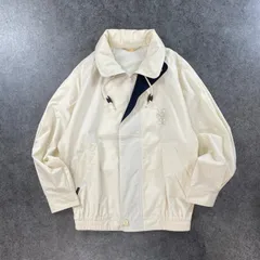 日本製 80s 90s Vintage DAKS Blouson Jacket ダックス ブルゾン スウィングトップ ラグラン 比翼ジップ フード内蔵 ロゴ刺繍 コットン オフホワイト ヴィンテージ メンズのサムネイル
