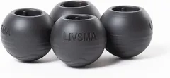 LIVSMA 《つけたまま収納できる》ヘリノックス用 アウトドアチェア 脚 カバー チェアワン チェアツー 対応 45mm (ブラック,  1セット(計4個入り))のサムネイル