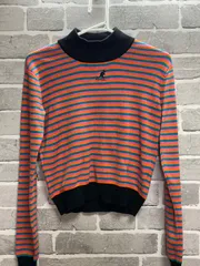 A【A21-67】◇ jouetie Mサイズ kangol ニットセーター　コラボ　ピンク＆黒色　ボーダー柄