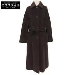 Max Mara マックスマーラ アルパカ×ウール シャギー コート アウター レディース ダークブラウン 36 36