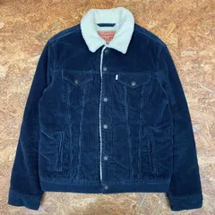 Levi's コーデュロイ ボアジャケット L ネイビー リーバイス 裏ボア ムートン アウター ブルゾン ジャンパー ユーズド USED 古着