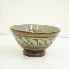 作家物　魚文茶碗 茶道 抹茶 おしゃれ 抹茶茶碗 抹茶碗 和食器 レトロ 茶器 骨董 茶わん 茶会 茶の湯