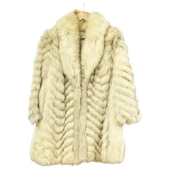 ◆◆ フォックスファー 毛皮 コート 9号 ミディアム丈 レディース アウター ホワイト