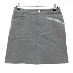 【美品】ニューバランスゴルフ スカート グレー×白 ロゴ刺しゅう  レディース 2(L) ゴルフウェア New Balance