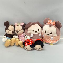 디즈니 미키 미니 페어 봉제인형 6점 Disney ufufy 츠무츠무 봉제인형 키홀더