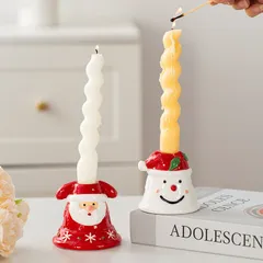 クリスマス キャンドルホルダー キャンドルスタンド セラミック 雪だるま サンタクロース サンタさん サンタ さんた インテリア 装飾 パーティー リビング ダイニング オシャレ 可愛い 寝室 テーブルデコレーション クリスマスデコレーション