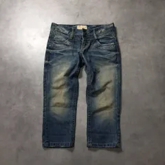 WH083●LOLITA JEANS：ダメージクロップドデニム ●26● インディゴ Y2K スタッズ ロリータジーンズのサムネイル