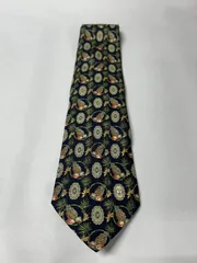 【美品】dunhill ダンヒル ネクタイ ネイビー パイナップル フルーツ柄 ボタニカル 送料無料・即日発送　年末セール・歳末セール
