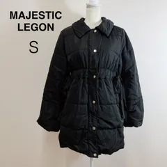 MAJESTIC LEGON 2wayサイドリボン中綿コート 中綿コート ブラック ウエストリボン フレアシルエット ガーリー アウター 低身長 S