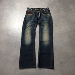 WH085●RED PEPPER：刺繍ブーツカットデニム ●25● インディゴ フレアデニム Y2K ダメージ レッドペッパー