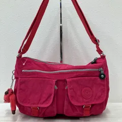 7007　Kipling　キプリング　ショルダーバッグ　肩がけ　斜めがけ　クロスボディ　ナイロン　ピンク　チャーム　モンキー　ゴリラ