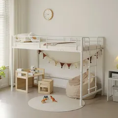 ロフトベッド システムベッド パイプベッド スチールベッド シングルベッド Sサイズ 耐荷重150kg 頑丈 ロータイプ ミドルタイプ ハイベッド 収納付き 省スペース 大人用 一人暮らし 新生活 家具 インテリア 寝室のサムネイル