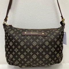 6998　russet　ラシット　ショルダーバッグ　肩がけ　斜めがけ　クロスボディ　ポシェット　ナイロン　レザー　モノグラム　総柄　茶　ブラウン　ゴールド