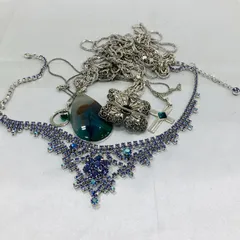 A【まとめ売り】ネックレス チョーカー 天然石 カラーストーン SILVER刻印あり