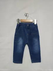 アガバン インディゴ ウォッシュ ポケット 밴ディング デニム パンツ キッズ 2-3歳 1204