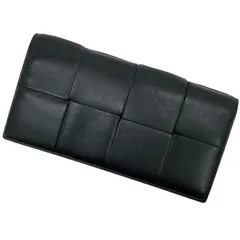 【中古】BOTTEGA VENETA | ボッテガヴェネタ カセット 二つ折り長財布 ブラック【尾張小牧店】