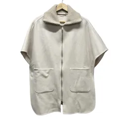 PESERICO(ペゼリコ) ポンチョ サイズ40 M レディース美品  - ライトベージュ×ベージュ ラメ/ジップアップ/秋/冬