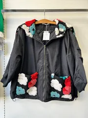 ボア花柄フード付きブルゾン
