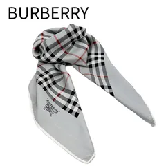BURBERRY バーバリーズ スカーフ グレー チェック柄 シルク100% 大判